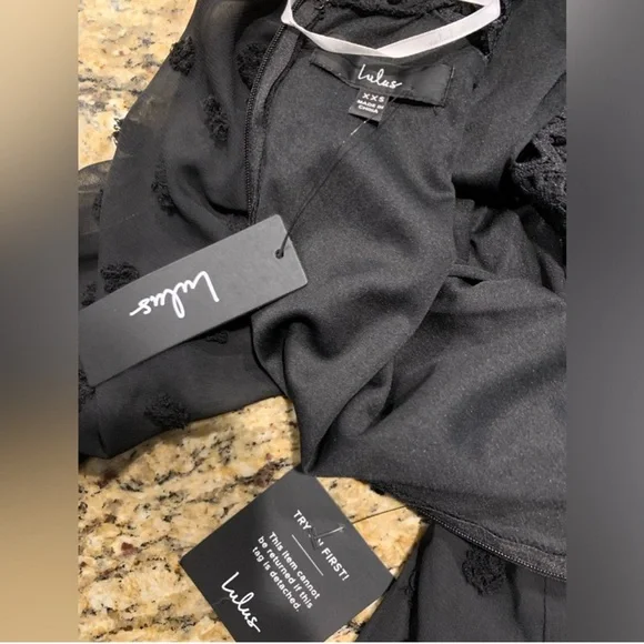 LULUS Lust or Love Black Embroidered Lace Long Sleeve Dress XXS - Picture 7 of 9